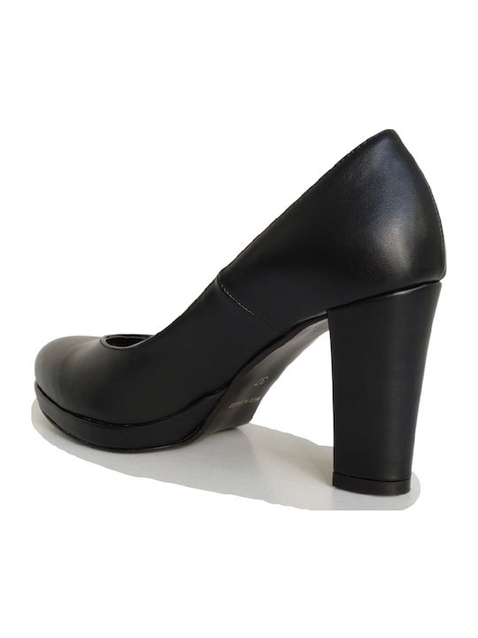 Synthetic Leather Black High Heels