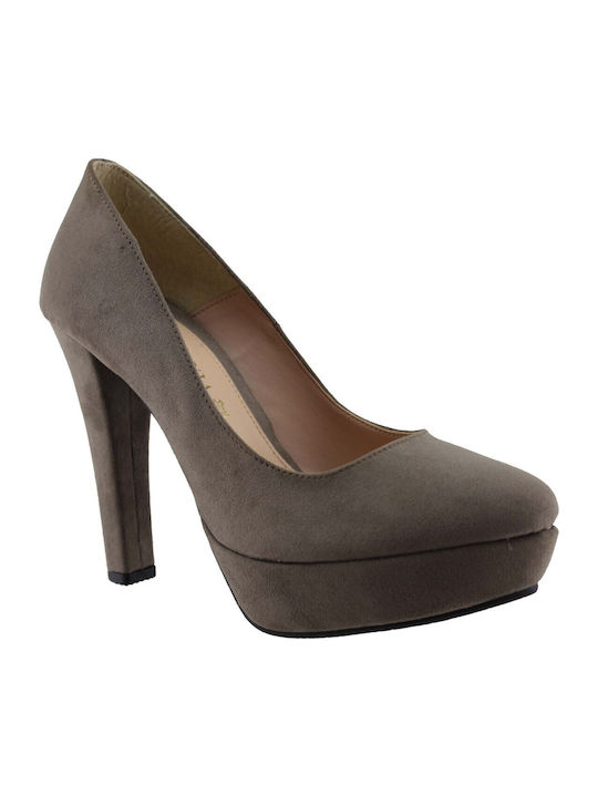 Suede Γόβες Μπεζ