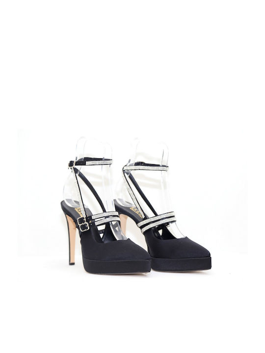 Ellen Pumps mit Stiletto-Absatz & Riemchen Schwarz