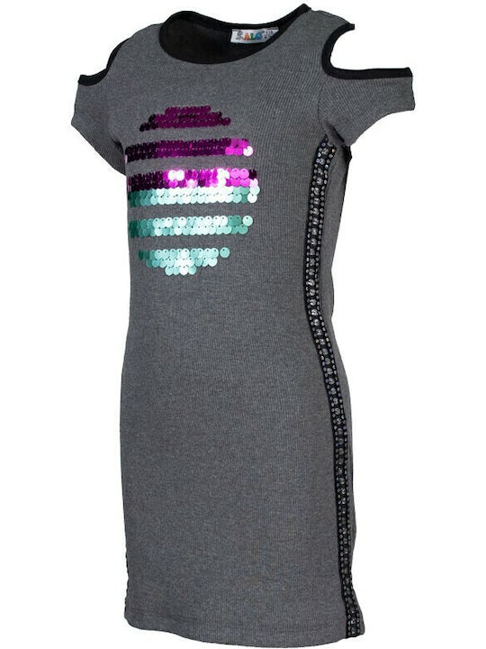Children's Dress Short Sleeve Gray