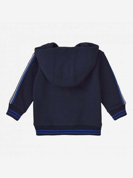 Minoti Kids Sweatshirt Cardigan Fleece with Hood Navy Blue