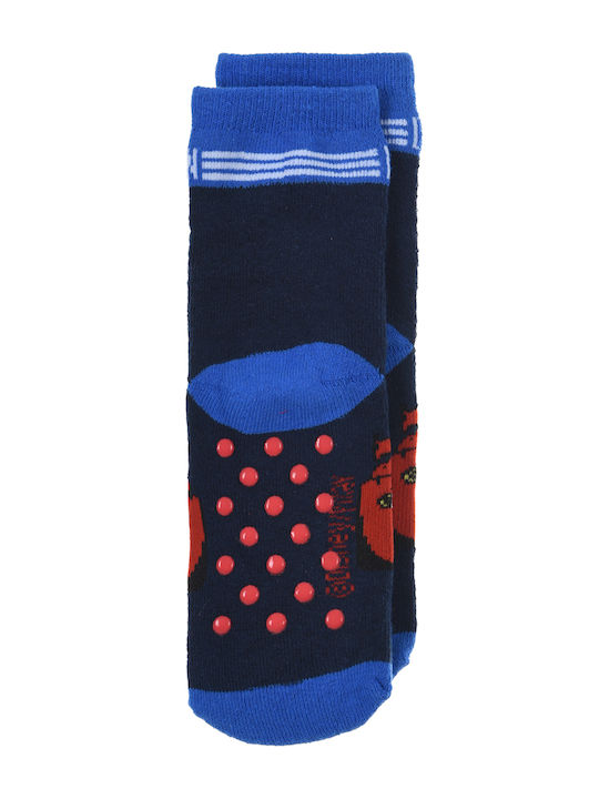 Superheroes Boys Knee-High Non-Slip Socks Blue