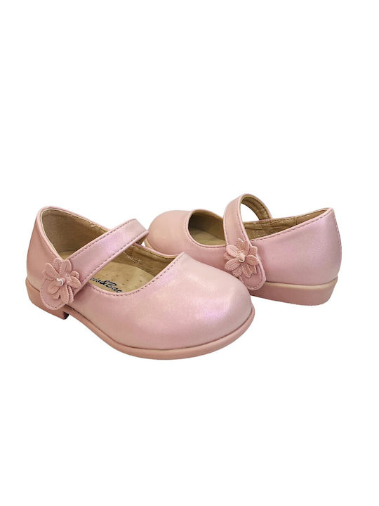 Bacio & Bacio Kids Anatomic Ballerinas with Hoop & Loop Closure Pink