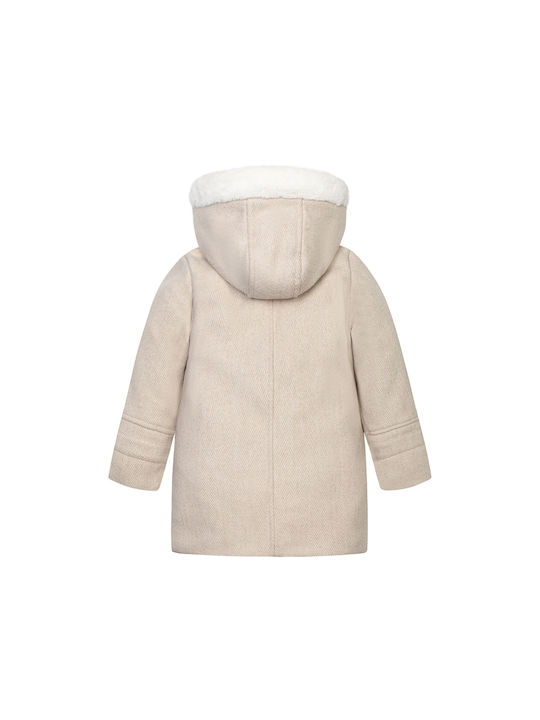 Minoti Kinderjacke Lang mit Kapuze Weiß