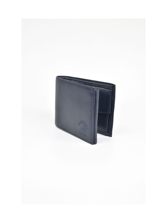 David Polo Men's Leather Card Wallet Blue