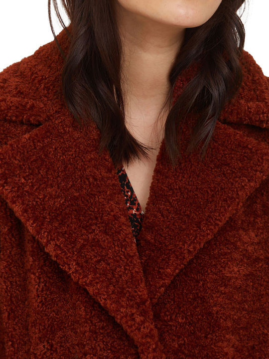 Sherpa Women's Brown Coat with Fur Details