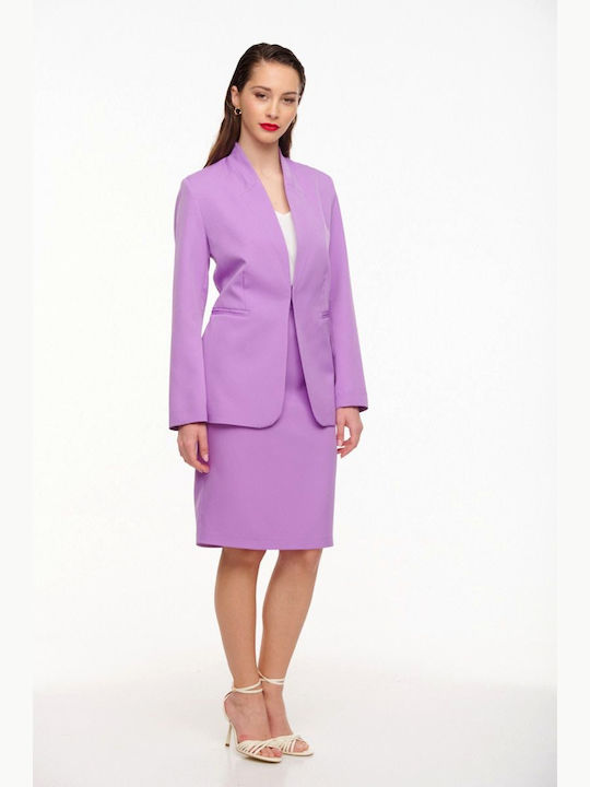 High-waisted Midi Skirt Purple