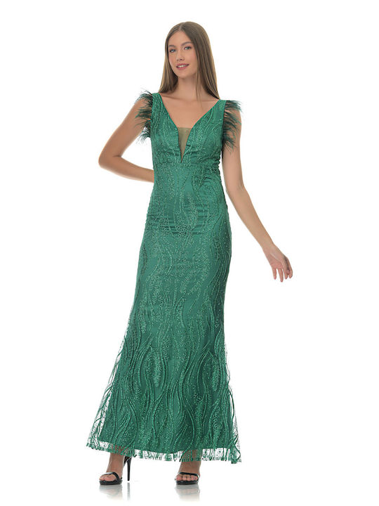 Farmaki Maxi Evening Dress Green