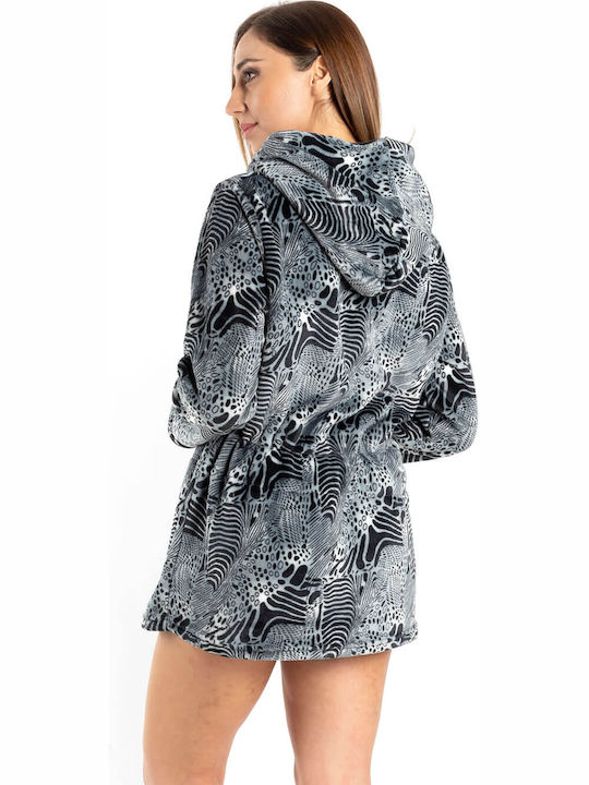 Koyote Women's Winter Fleece Pajama Robe Gray