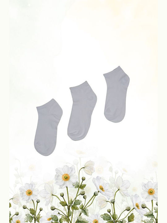 Senses Boys 3 Pack Ankle Socks White