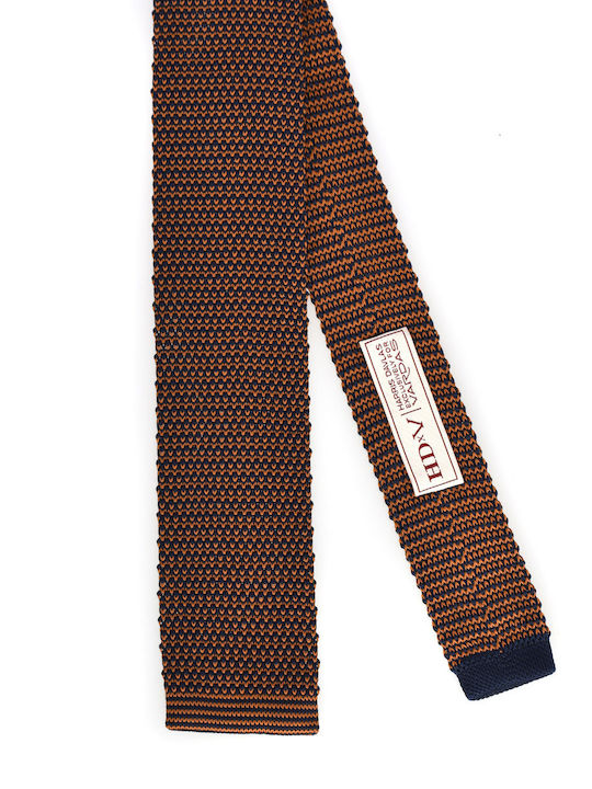 Vardas Men's Tie Knitted Printed Brown