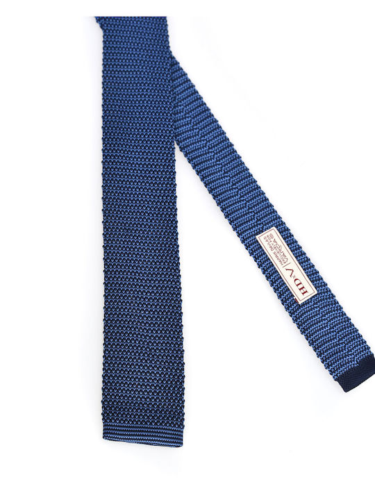 Vardas Men's Tie Knitted Printed Blue