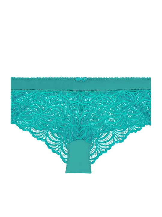 Women's Boxer with Lace Turquoise
