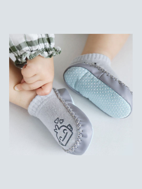 Babykids Παιδικές Καλτσοπαντόφλες Σοσόνια Γκρι