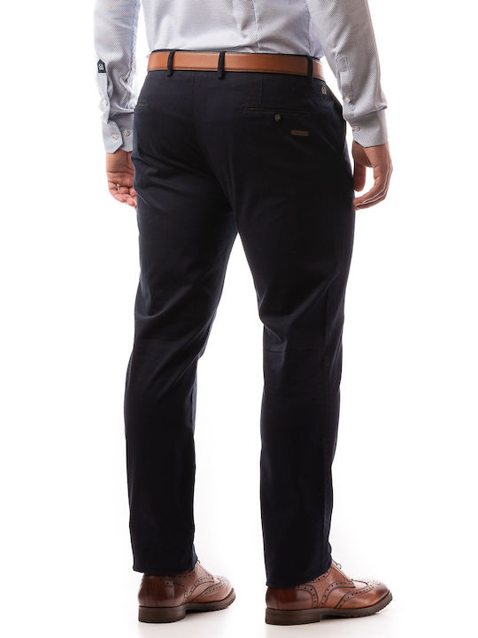 Trousers Chino Elastic in Regular Fit Navy Blue