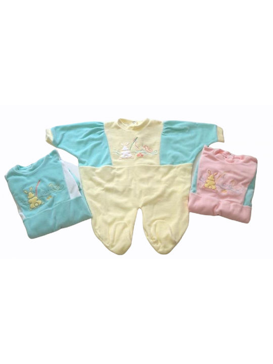 Afoi Giannakopouloi Baby Bodysuit Set Long-Sleeved Pink