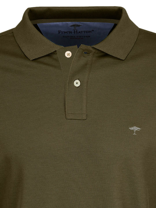 Fynch Hatton Men's Long Sleeve Blouse Polo Khaki