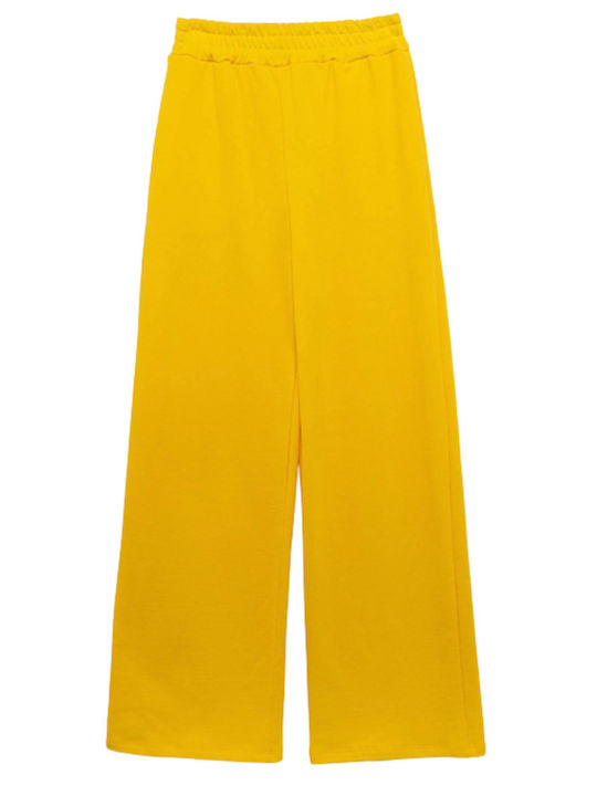 Lumina Women's Fabric Trousers with Elastic Yellow
