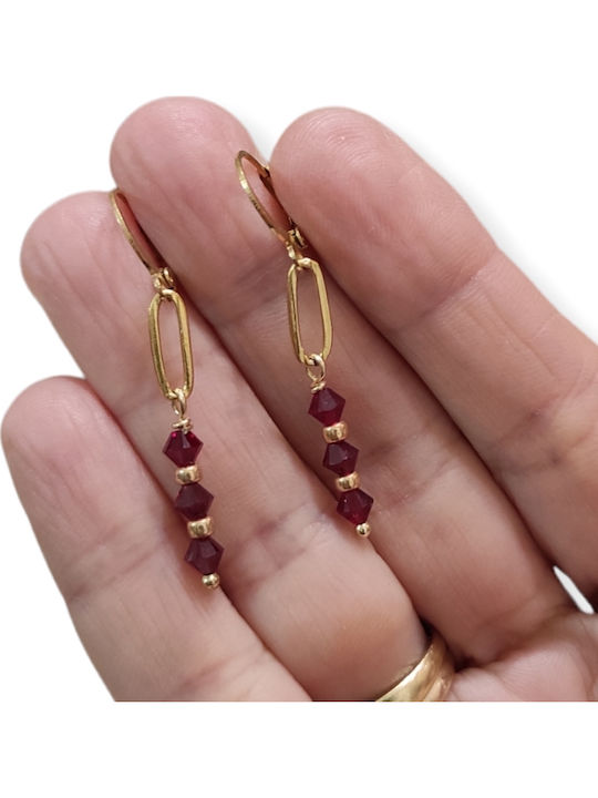 The Art of Beading Ohrringe aus Stahl Vergoldet mit Steinen