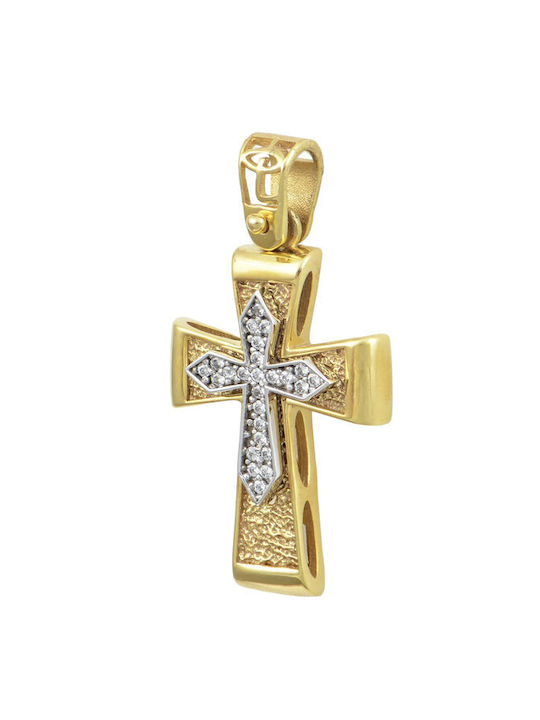 Savvidis Gold Kreuz 14K mit Kette