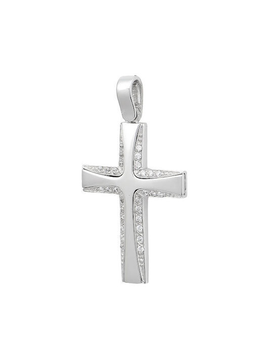 Savvidis Weißgold Kreuz 14K mit Kette