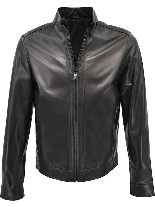 Δερμάτινα 100 Men's Winter Leather Jacket Black