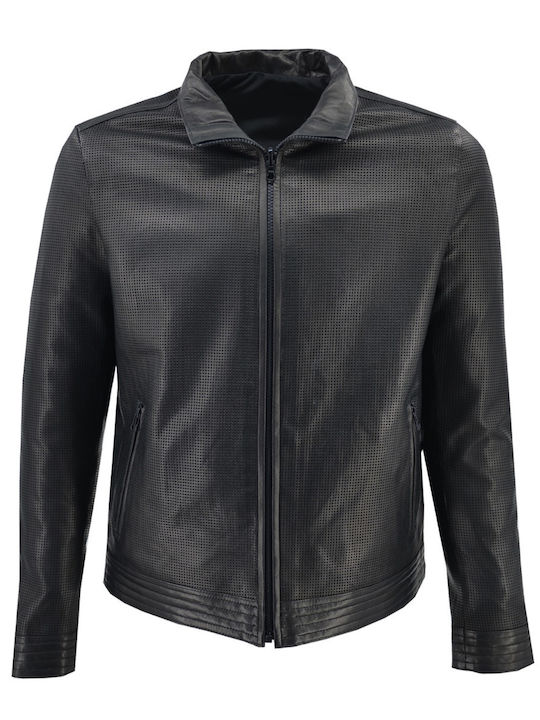 Δερμάτινα 100 Men's Winter Leather Jacket Black