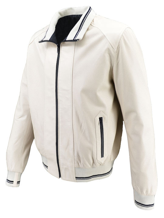 Leather Jacket Beige