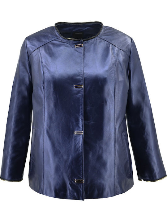 Dermatina 100 Женски Leather Сако Blue