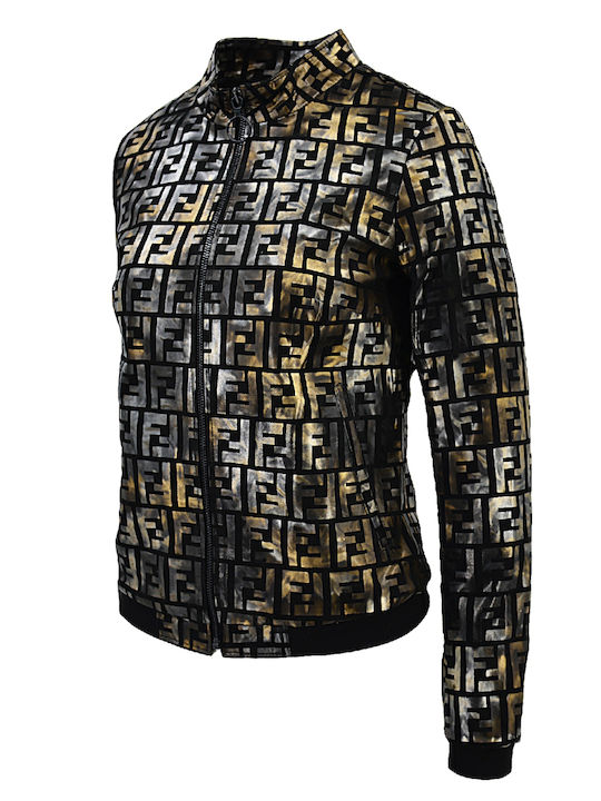 Women's Short Bomber Jacket for Spring or Autumn Green
