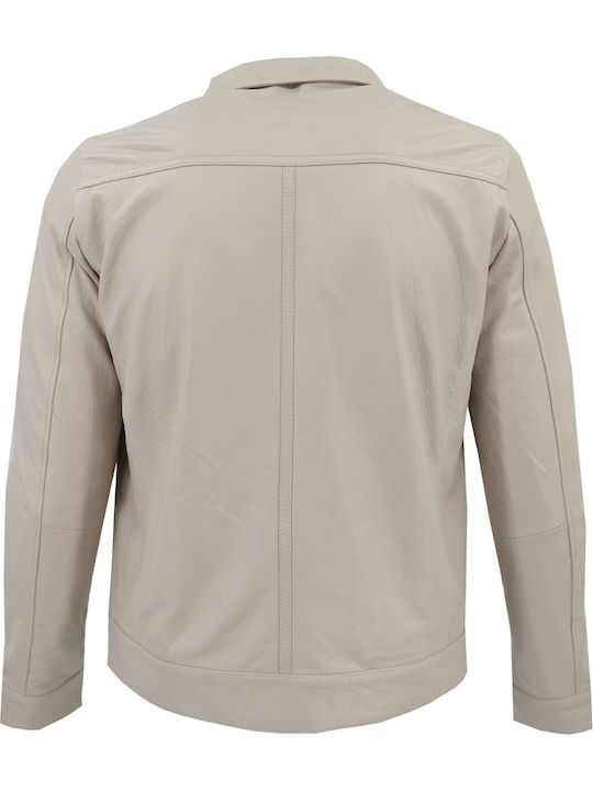 Leather Jacket Beige