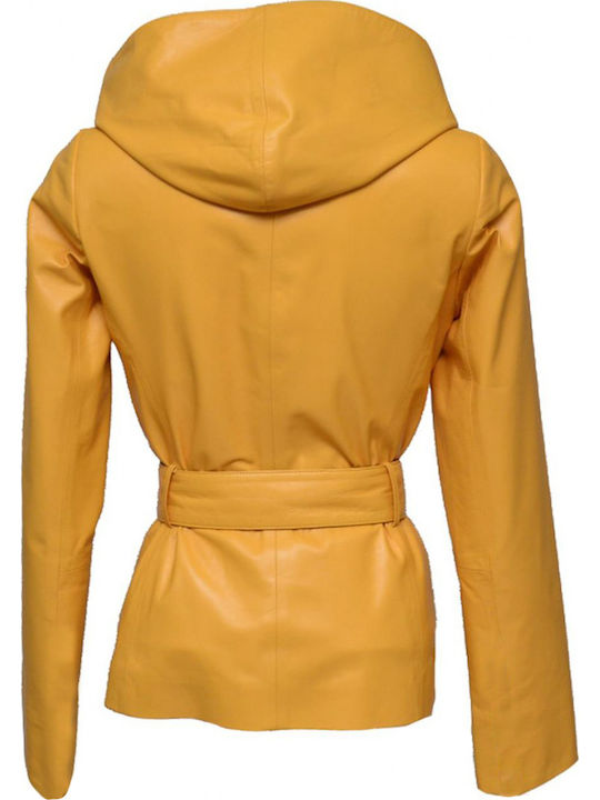 Damen Bikerjacke Gelb
