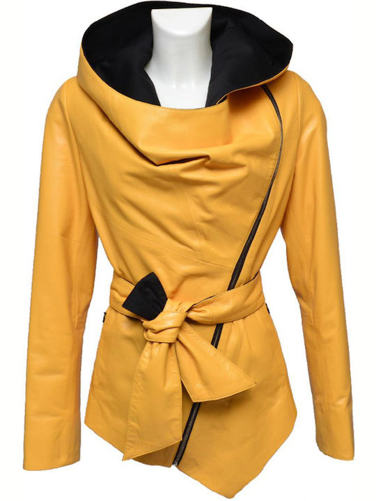 Damen Bikerjacke Gelb