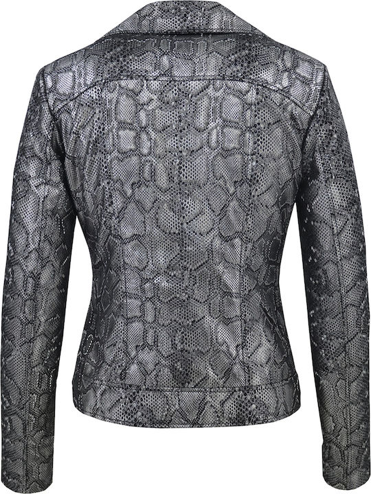Damen Bikerjacke Silber
