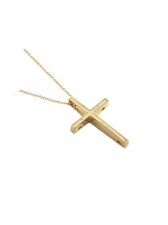 Polytimo Women's Gold Cross 14K with Chain