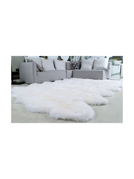 Tapicap Sheepskin Rug Rectangular Furry White