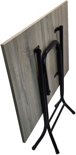 Table Kitchen Collapsible Wooden with Metal Frame The product description does not mention colour. 70x50x73cm