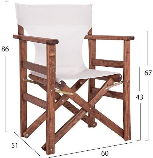 Καρέκλα Σκηνοθέτη Ξύλινη Καφέ 60x51x86εκ.
