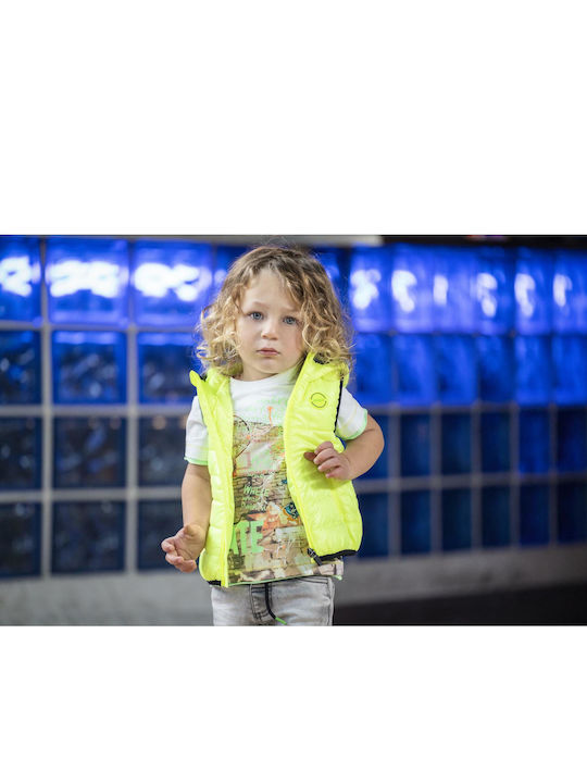 Kids' Casual Jacket Sleeveless Short with Hood Green