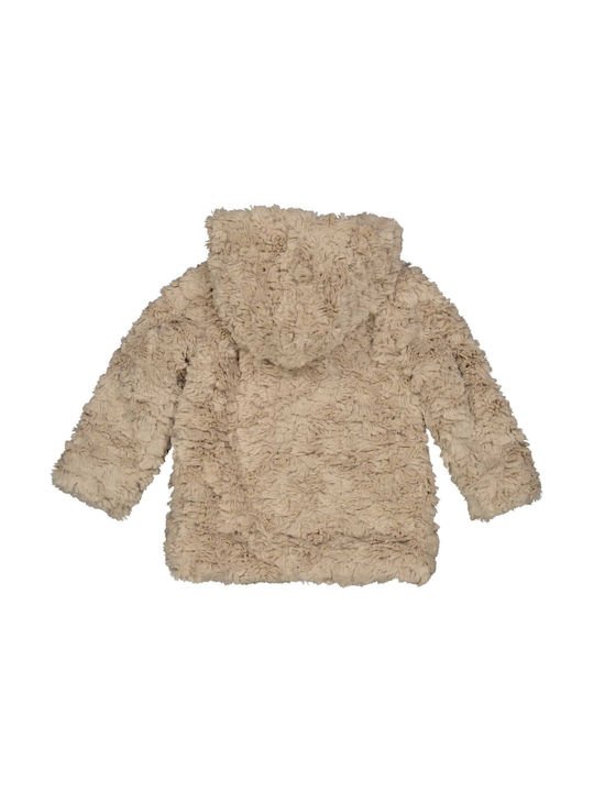 Birba Trybeyond Girls Fur Coat Beige with Ηood