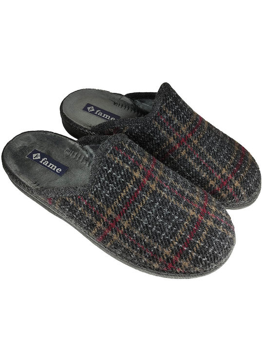 FAME Men's Printed Slippers Black