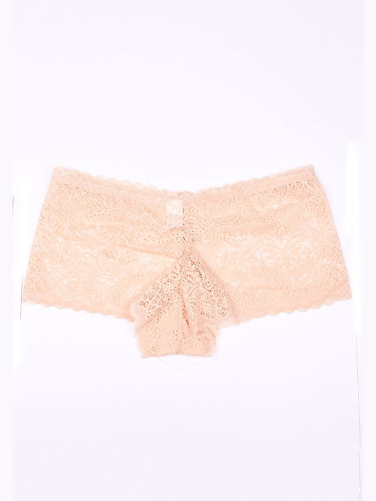 Hana Women's Boxer with Lace Beige