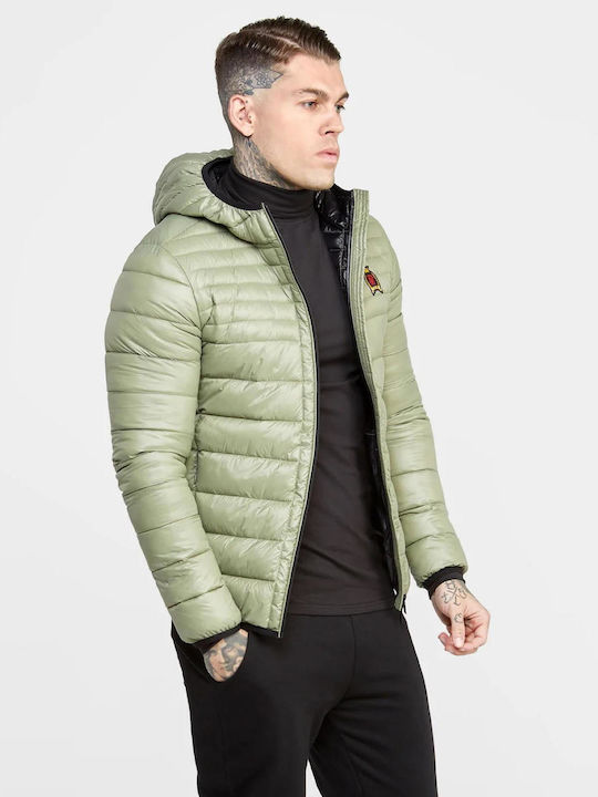 Sik Silk Men's Winter Puffer Jacket Khaki