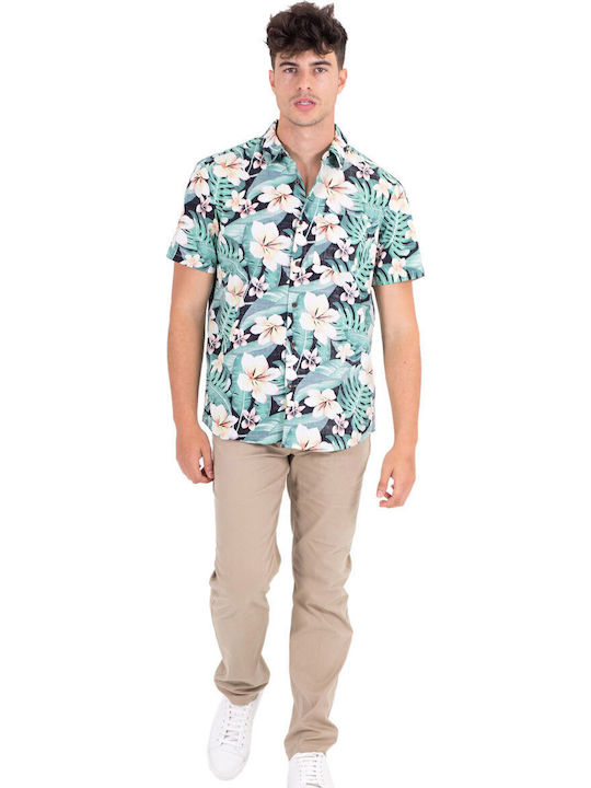 Cu mânecă scurtă Cămașă Floral Multicolor
