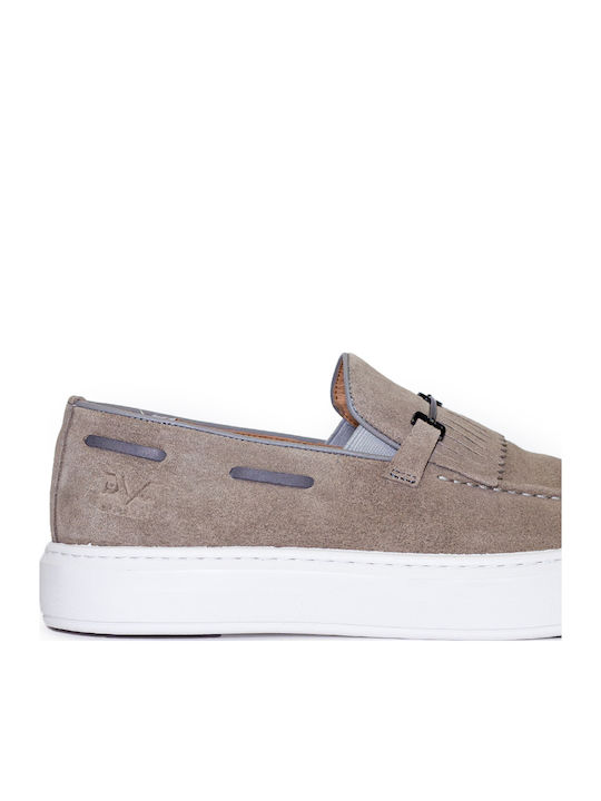 Suede Ανδρικά Loafers σε Καφέ Χρώμα