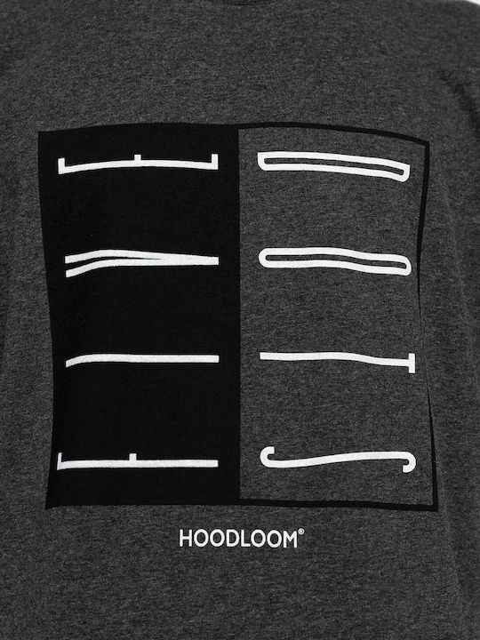 HoodLoom Ανδρικό T-shirt Κοντομάνικο Γκρι