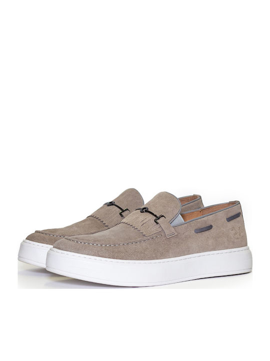 Suede Ανδρικά Loafers σε Καφέ Χρώμα