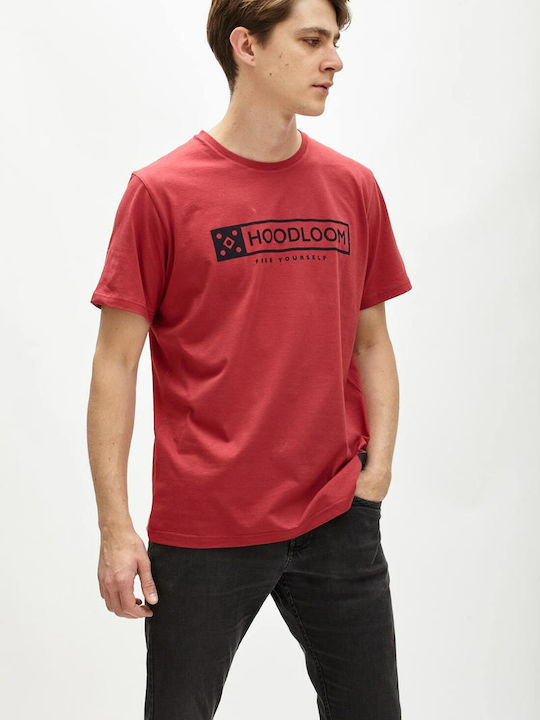 HoodLoom Herren T-Shirt Kurzarm Rot