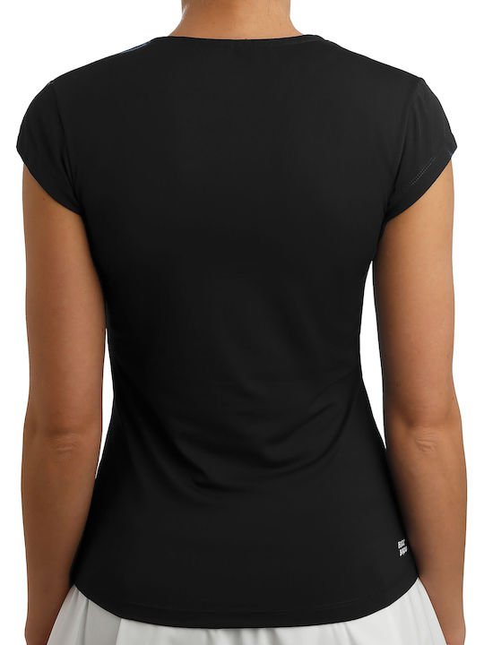 Bidi Badu Women's Athletic T-shirt with V Neckline Black