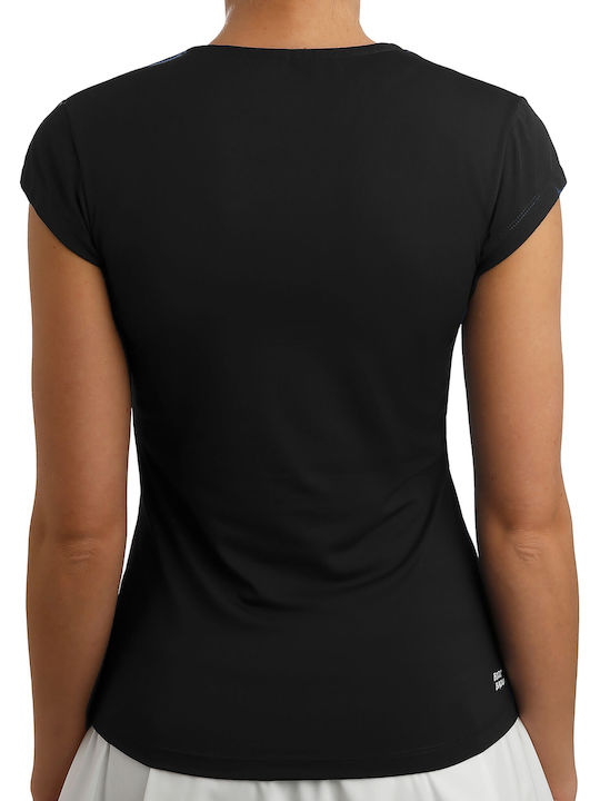 Bidi Badu Damen Sportlich T-shirt mit V-Ausschnitt Schwarz